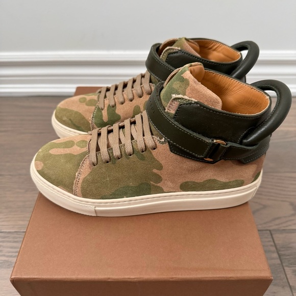 Kids Buscemi Camo Military High Top Sneaker EU33 NEW Never Worn Leather Trainers - Picture 8 of 10